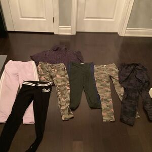 Pant lot for girls pink Victoria’s Secret, Adidas, gap etc